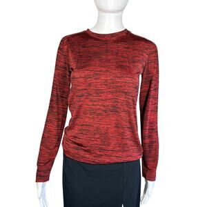 Pfeiffer Red Black Heathered Long Sleeve Top XS